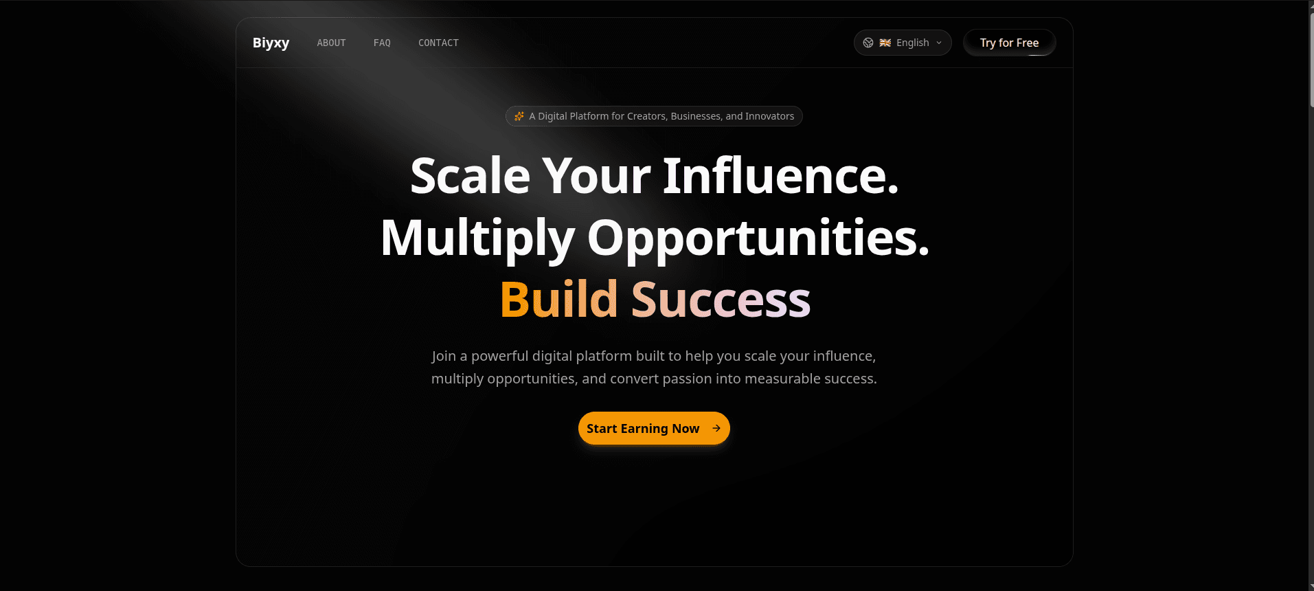 Biyxy Affiliate Platform preview